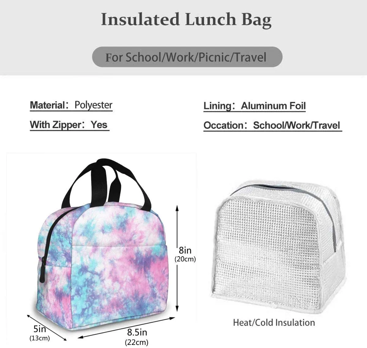 Rynx | Prelerdiy Galaxies Lunch Box - Insulated Lunch Bags For Women/Men Reusable Lunch Tote Bags, Perfect For Office/Camping/Hiking/Picnic/Beach/Travel