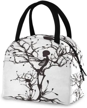 Rynx | ZZKKO Sugar Skull Lunch Box Tote Organizer Lunch Container Insulated Zipper Meal Prep Cooler Handbag For Women Men Home School Office Outdoor Use