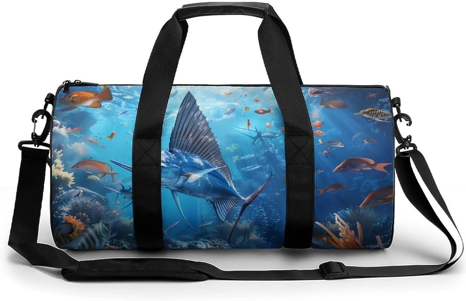 Sailfish Coral Reefs Gym Bag Sports Duffle Bags for Men Women Travel Swimming Fitness with Shoe And Wet Compartment