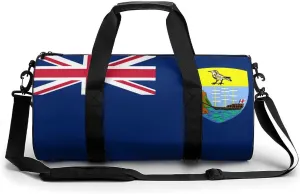 Saint Helena Flag Large Capacity Gym Duffel Bag for Men Women Dry Wet Separation Travel Overnight