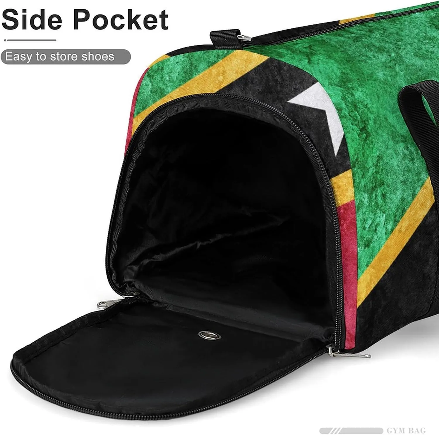 Saint Kitts Flag Textured Sports Duffel with Shoe Compartment and Wet Pocket for Travel Gym