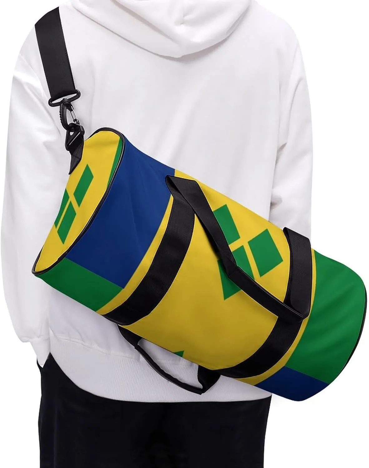 Saint Vincent Grenadines Flag Gym Bag for Men Women with Dry Wet Separation Sports Travel Duffel