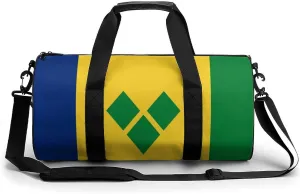 Saint Vincent Grenadines Flag Gym Bag for Men Women with Dry Wet Separation Sports Travel Duffel