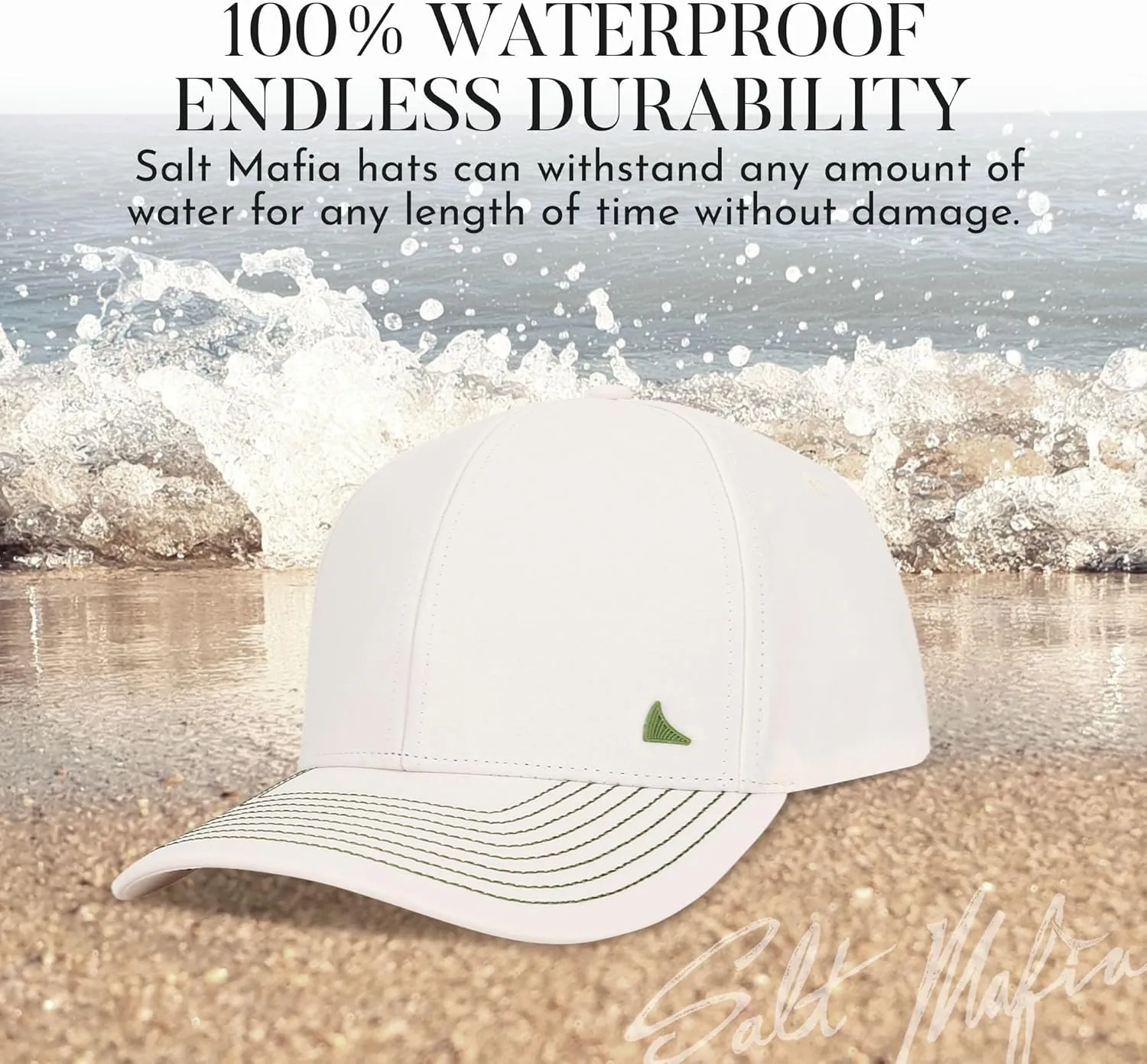 Salt Mafia Hats for Men - Waterproof Hats, 6 Panel Hat Curve Brim Snap Back Hat