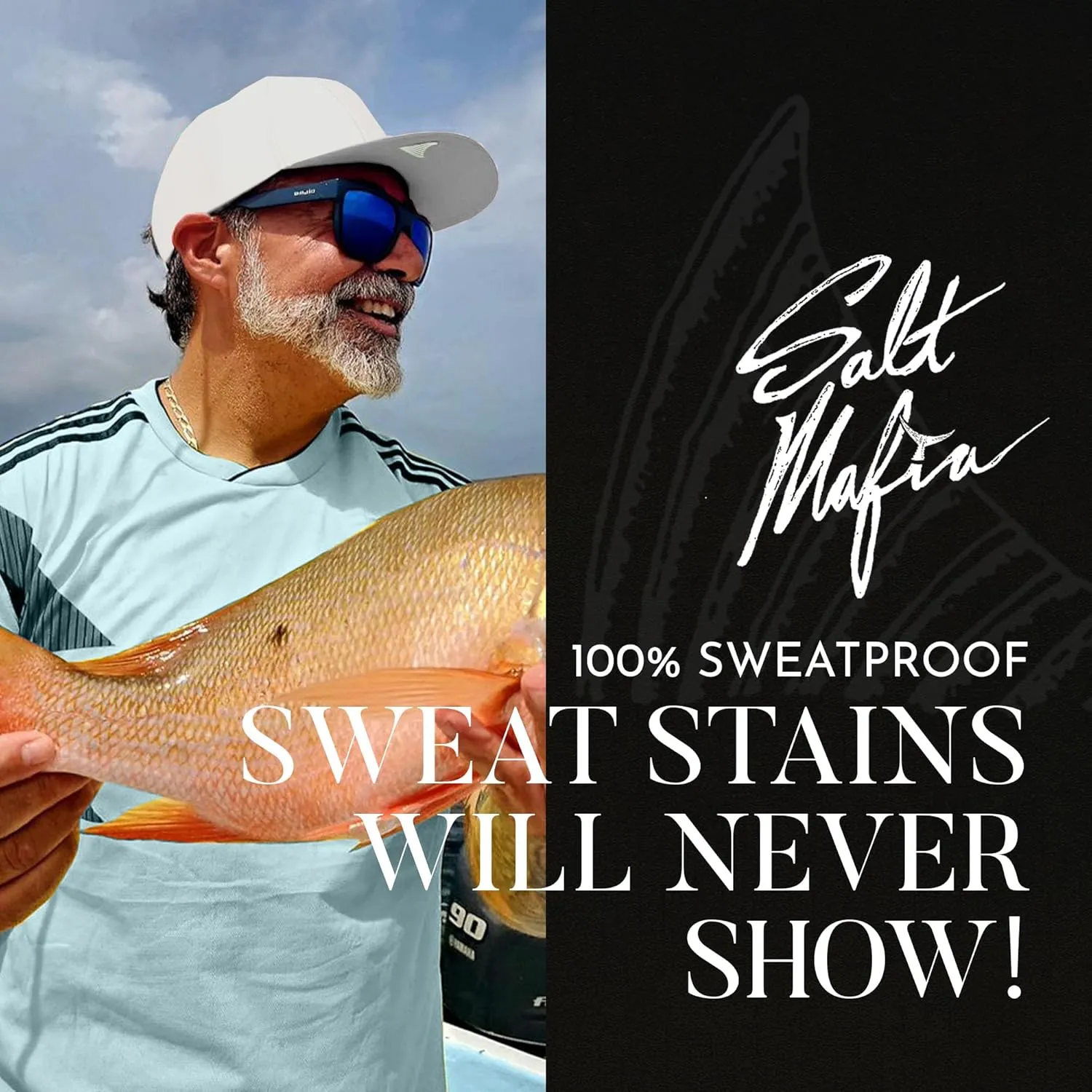 Salt Mafia Hats for Men - Waterproof Hats, 6 Panel Hat Curve Brim Snap Back Hat
