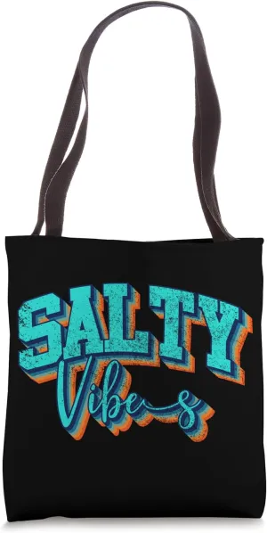 Salty Vibes Beach Ocean Retro Summer Tote Bag