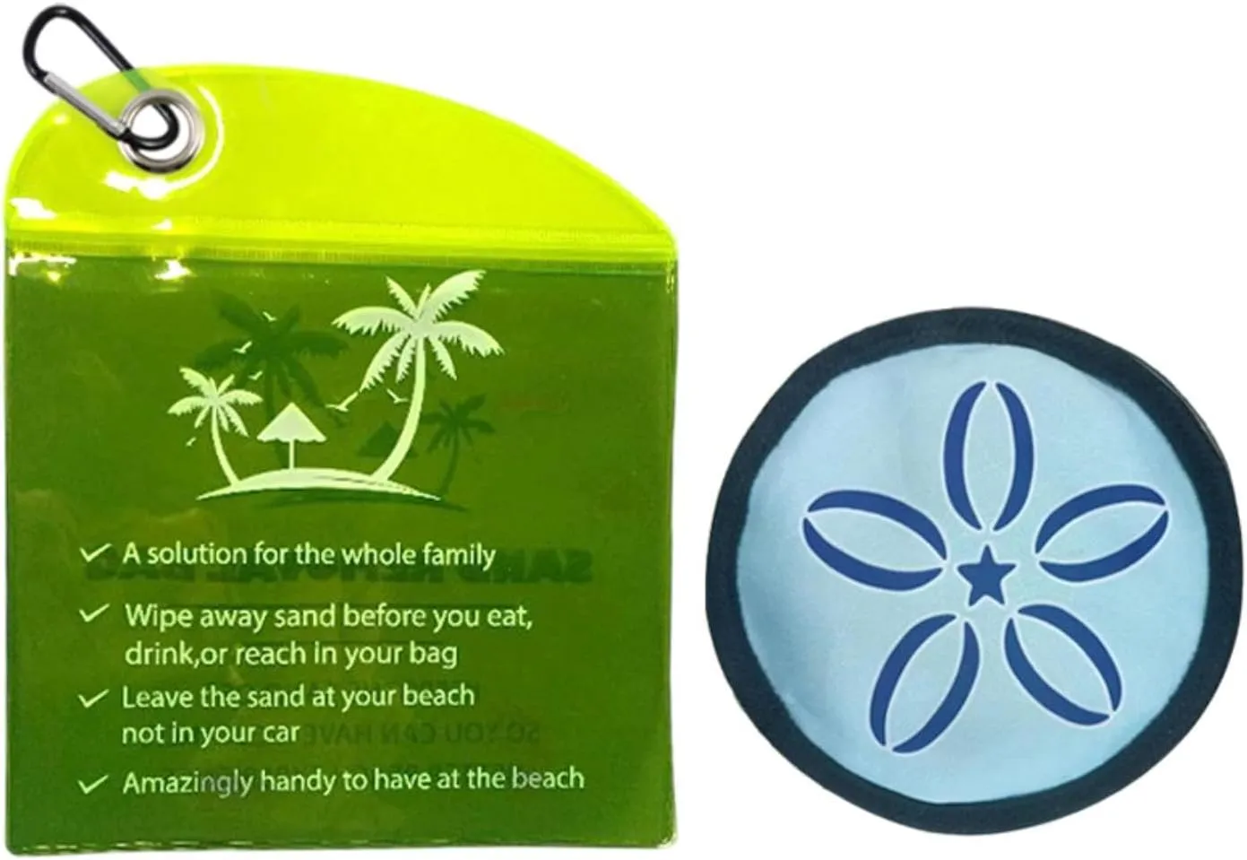 Sand Remover for Beach Sand Eraser,Compact Trip Summer Beach Must Haves Portable Beach Sand Cleaner for Family Adults Kids, Light Blue