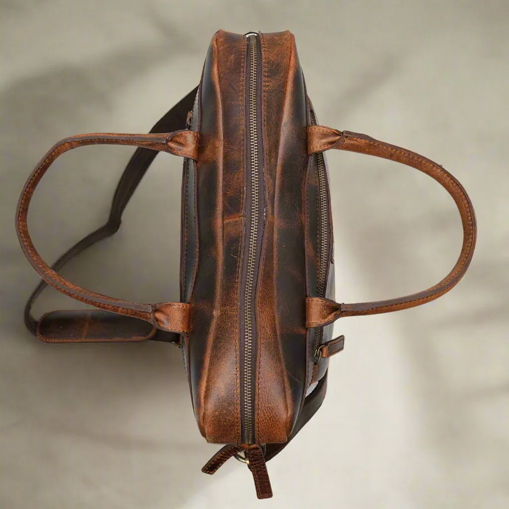 Santorini Slim Leather Laptop Bag