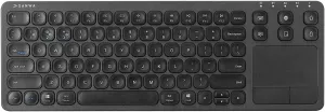 SANWA Multi Device Bluetooth Keyboard with Touchpad, Rechargeable Keypad with Trackpad for Laptop Desktop Computer PC iPad/iPhone Tablet, Compatible with MacBook, Windows, Android, iOS, Black