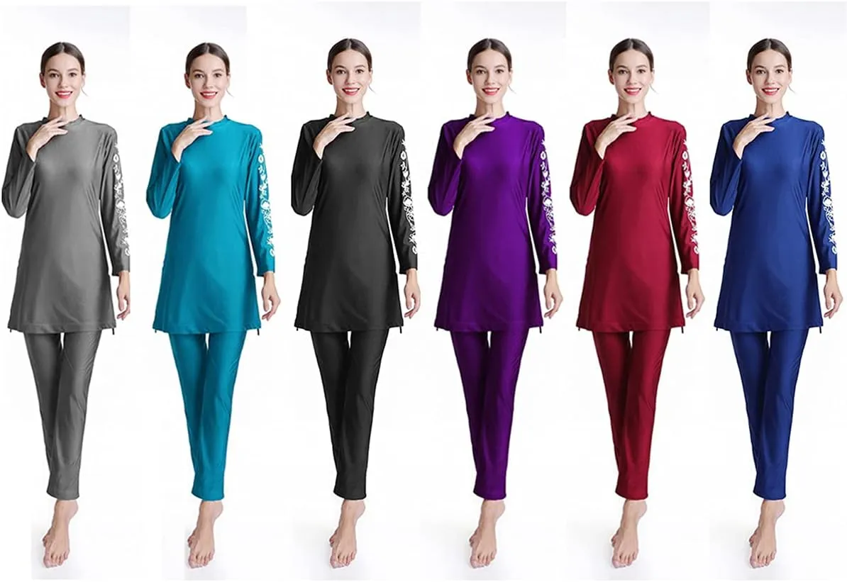 SARBUTER Muslim Swimwear for Women Modest Full Cover Swimsuit Long Sleeve Hijab Burkini