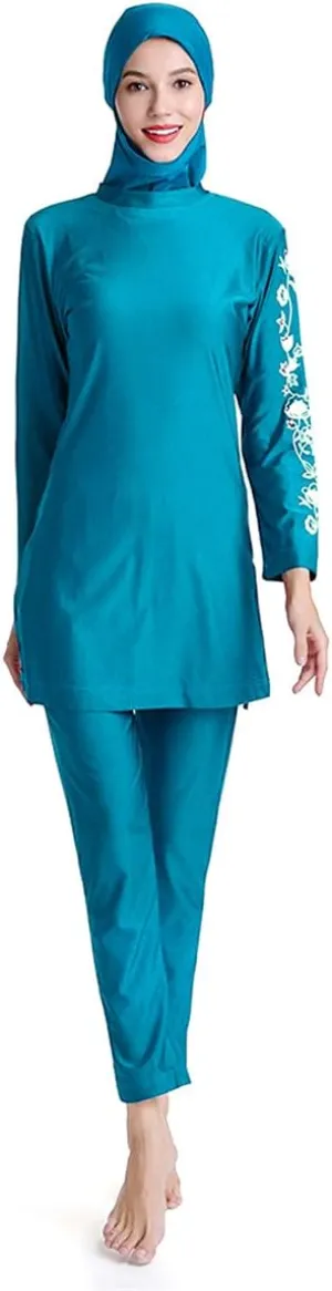 SARBUTER Muslim Swimwear for Women Modest Full Cover Swimsuit Long Sleeve Hijab Burkini