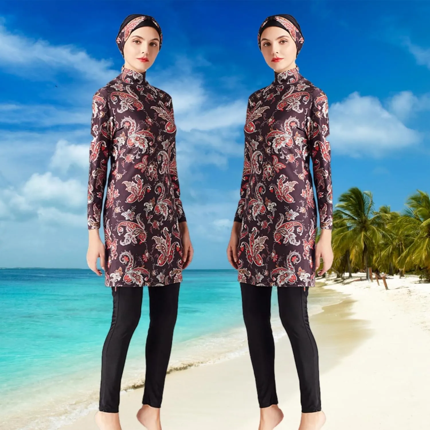 SARBUTER Muslim Swimwear for Women Modest Full Cover Swimsuit Long Sleeve Hijab Burkini