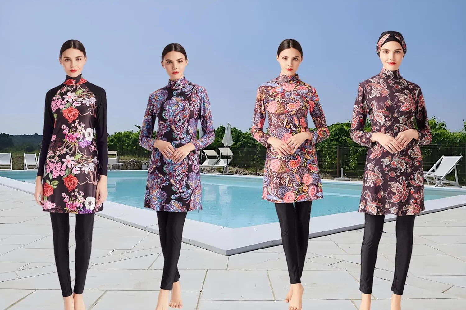 SARBUTER Muslim Swimwear for Women Modest Full Cover Swimsuit Long Sleeve Hijab Burkini