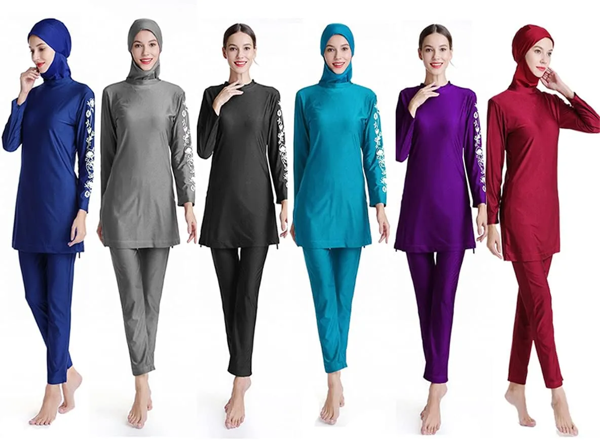 SARBUTER Muslim Swimwear for Women Modest Full Cover Swimsuit Long Sleeve Hijab Burkini