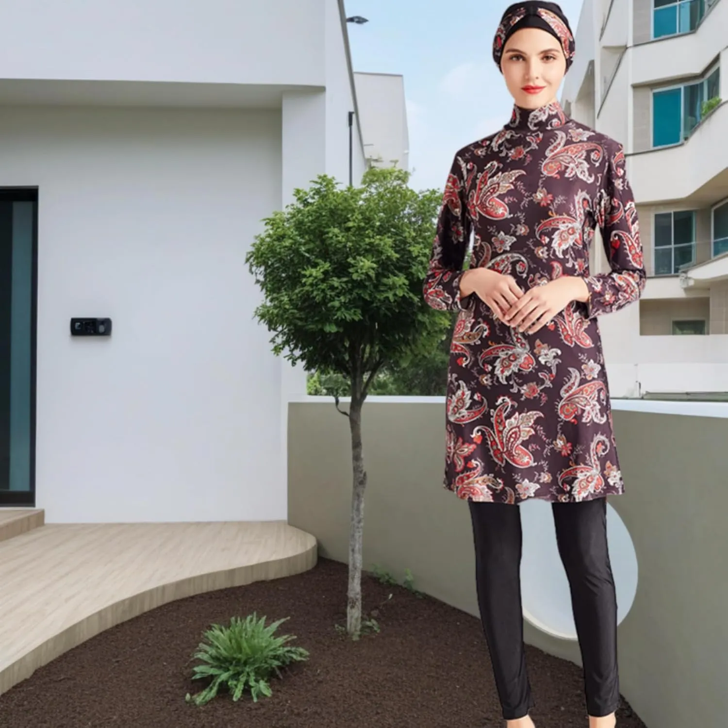 SARBUTER Muslim Swimwear for Women Modest Full Cover Swimsuit Long Sleeve Hijab Burkini
