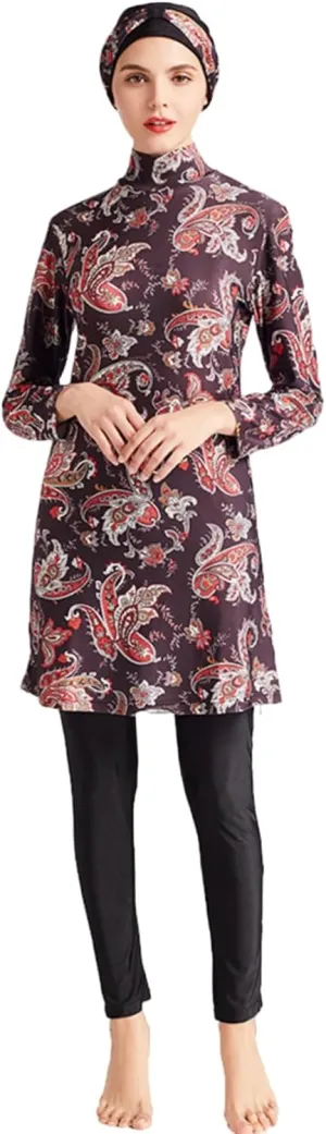 SARBUTER Muslim Swimwear for Women Modest Full Cover Swimsuit Long Sleeve Hijab Burkini