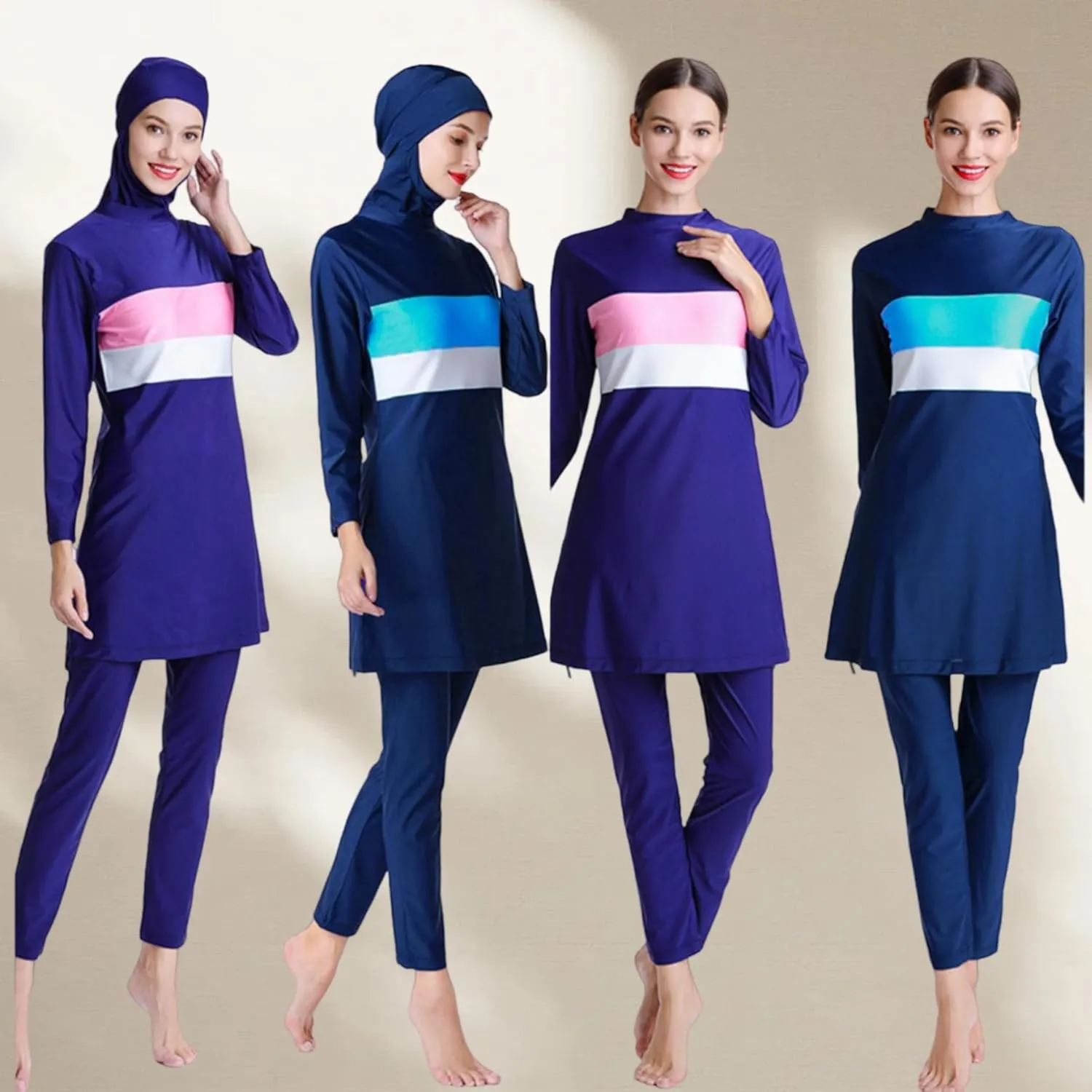 SARBUTER Women Muslim Swimsuits for Modest Full Cover Swimwear Long Sleeve Islamic Hijab Burkini