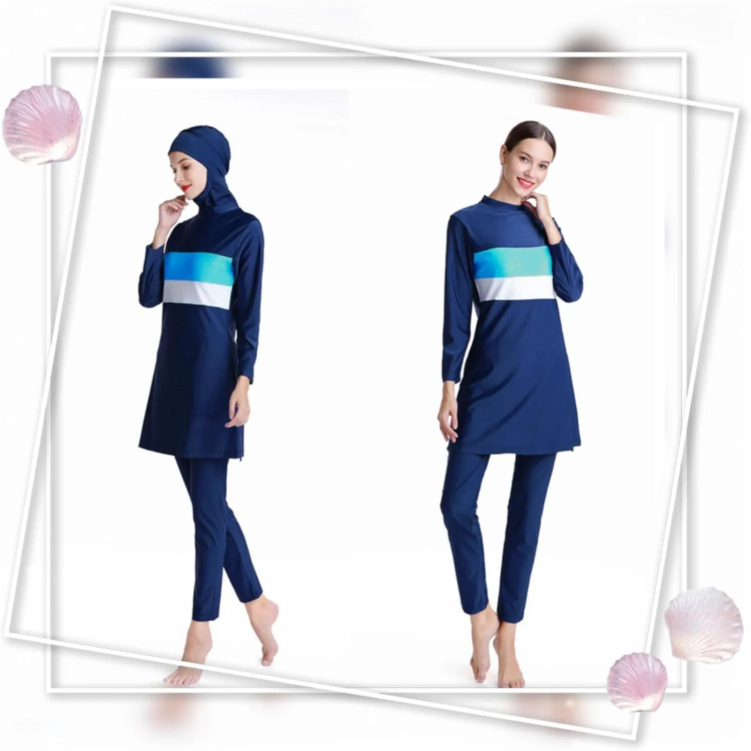SARBUTER Women Muslim Swimsuits for Modest Full Cover Swimwear Long Sleeve Islamic Hijab Burkini