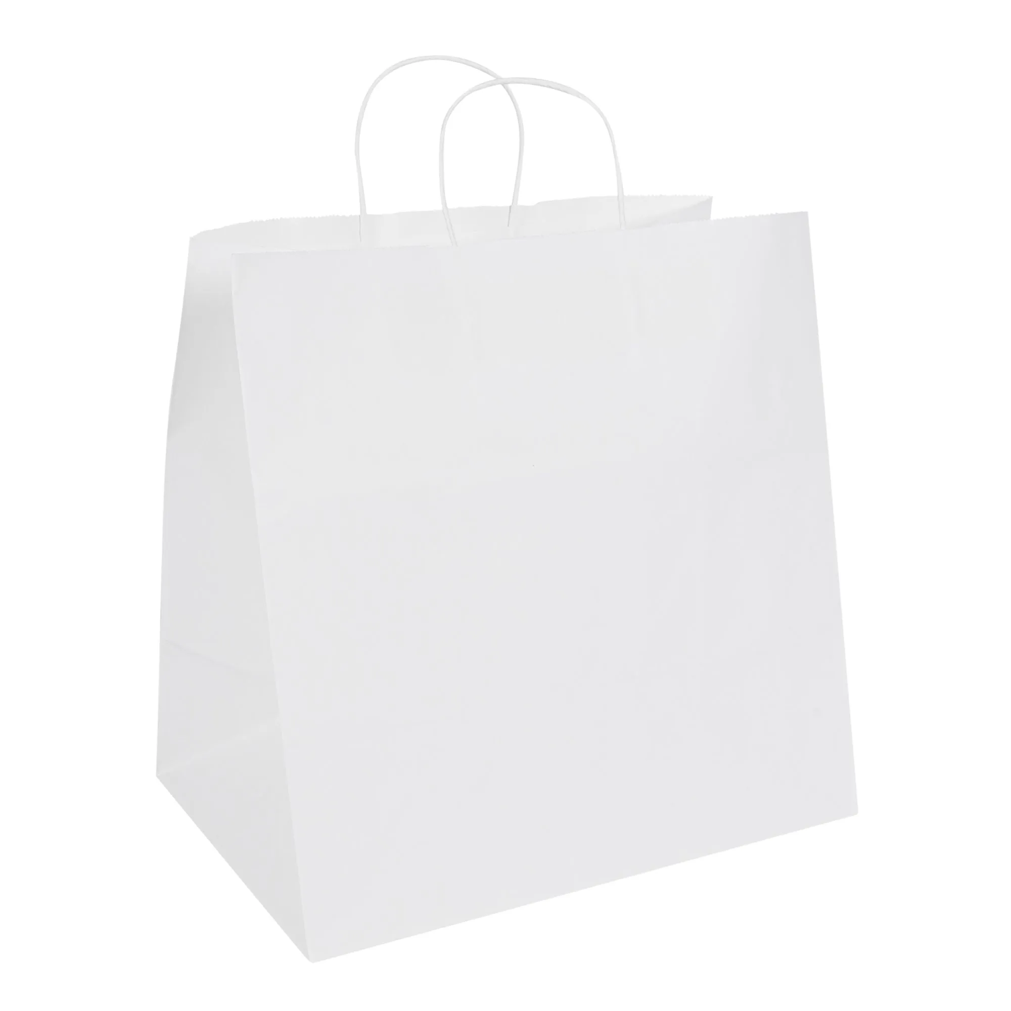 Saving Nature White Paper Retail Bag - with Handles - 14 1/4" x 8 1/4" x 13 1/4" - 100 count box