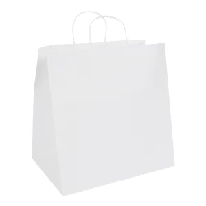 Saving Nature White Paper Retail Bag - with Handles - 14 1/4" x 8 1/4" x 13 1/4" - 100 count box