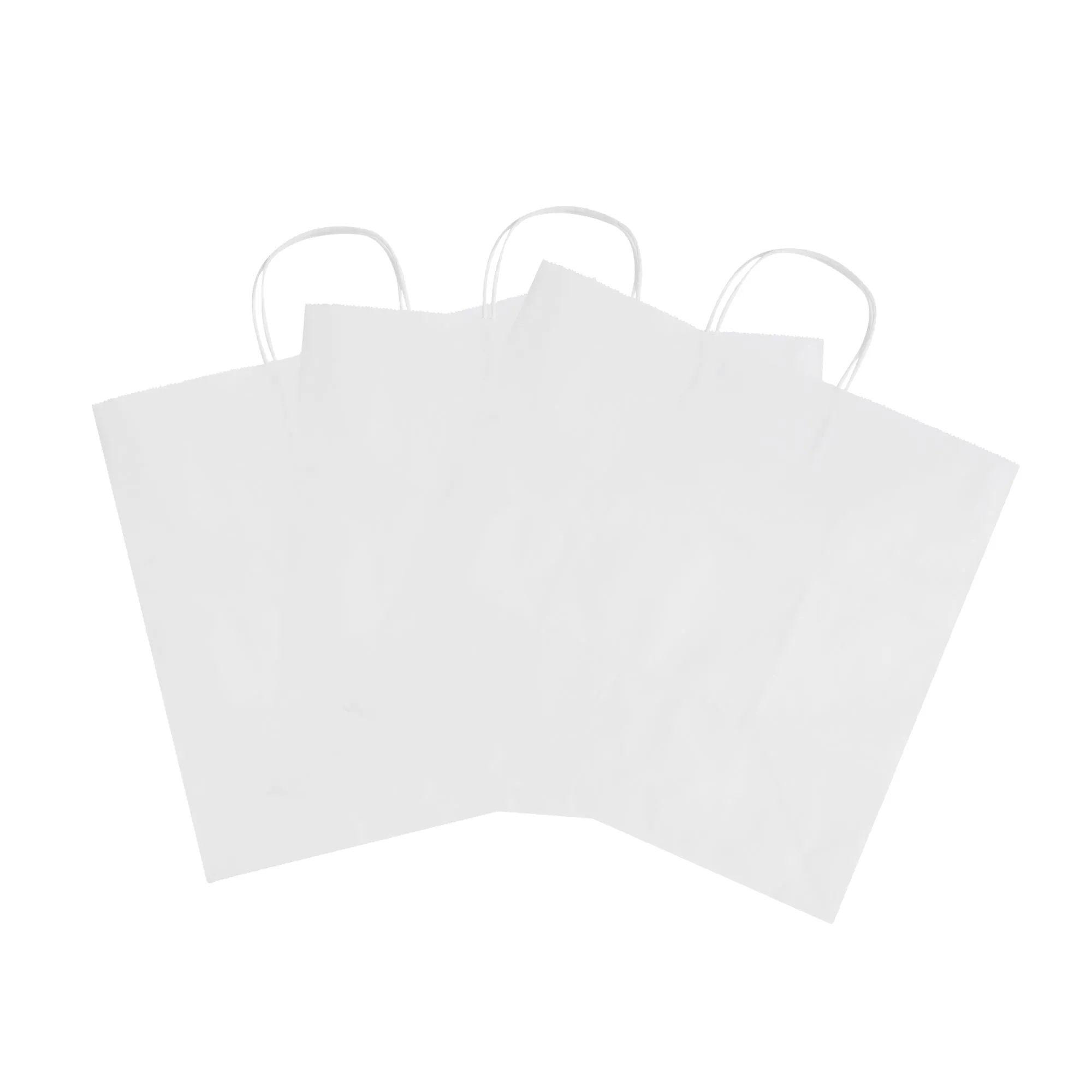 Saving Nature White Paper Retail Bag - with Handles - 14 1/4" x 8 1/4" x 13 1/4" - 100 count box