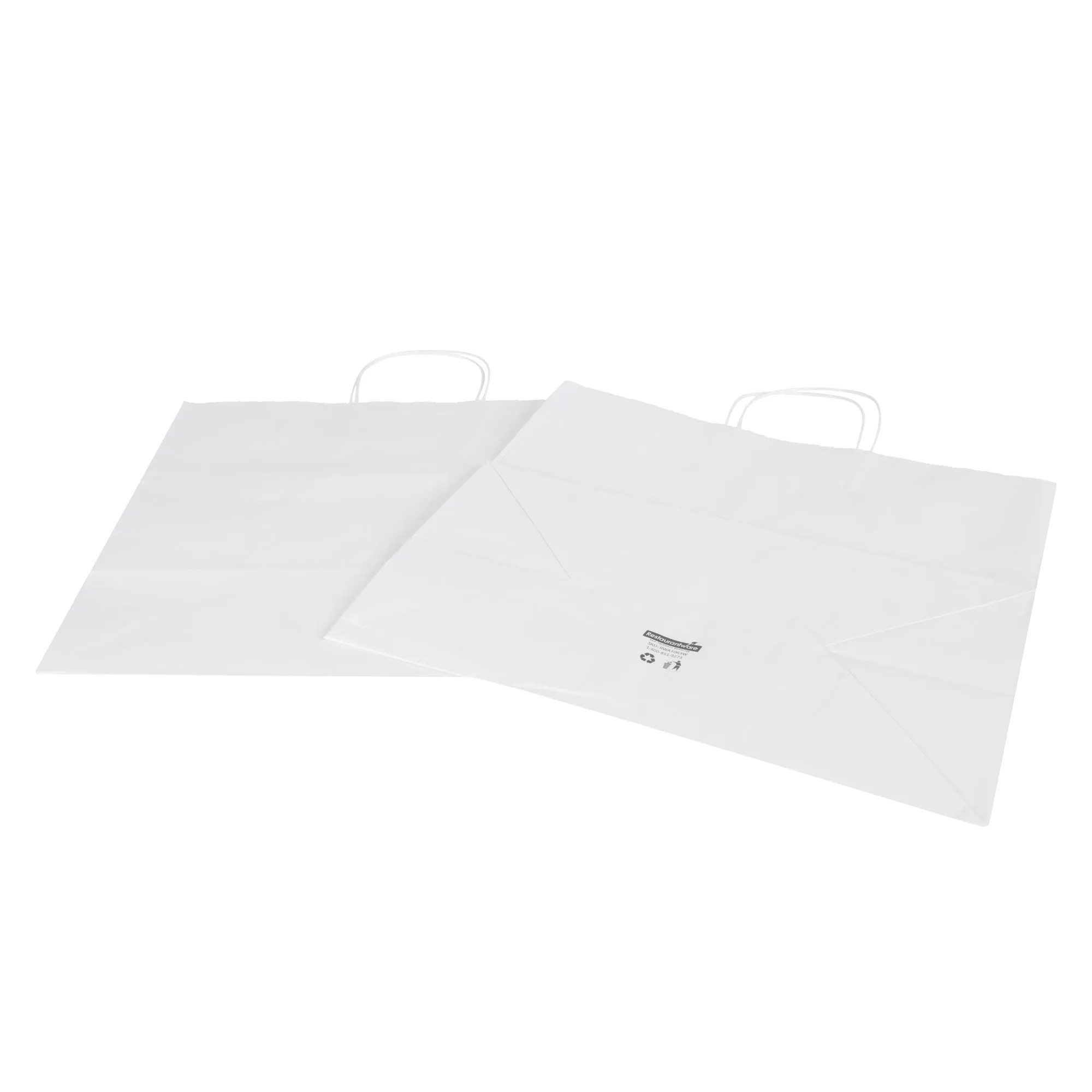 Saving Nature White Paper Retail Bag - with Handles - 14 1/4" x 8 1/4" x 13 1/4" - 100 count box