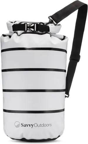 Savvy Outdoors Waterproof Dry Bag - Dry Bags for Food & Gear, Stuff Sacks for Backpacking and Camping Equipment, Waterproof Bag for Beach, Boating, Kayaking (20L, Stripe)