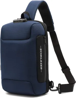 Schkleier Sling Bag USB Anti-theft Laptop Backpack, 13.3 Inch Casual Chest Shoulder Daypack for Men and Women