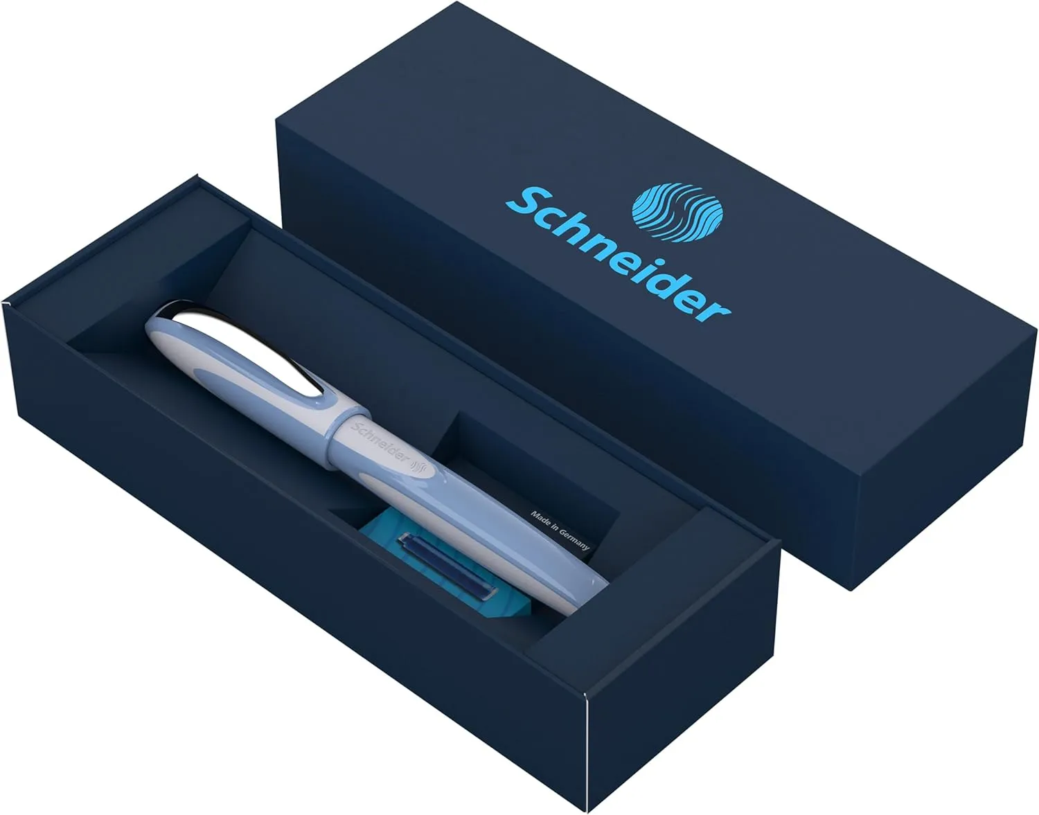 Schneider Ray Rollerball Pen Gift Set in Cardboard Case (Including Standard Ink Cartridges, Suitable for Right and Left-Handed Users) Fresh