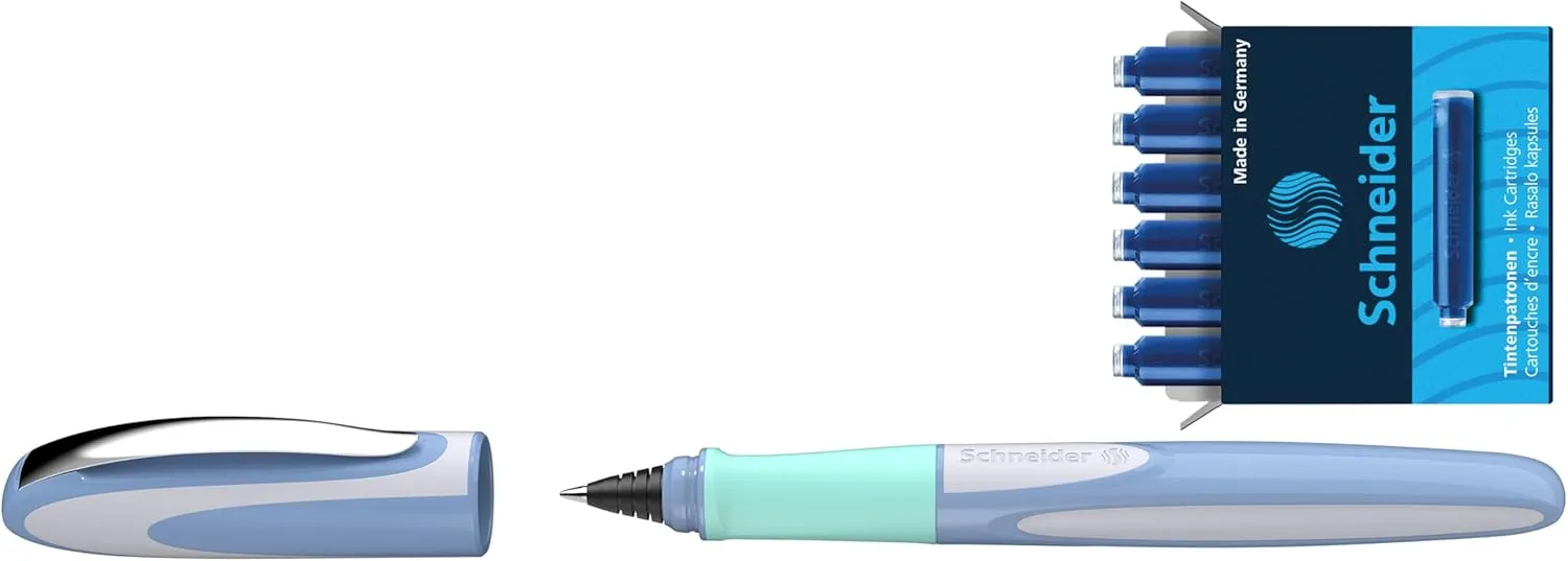 Schneider Ray Rollerball Pen Gift Set in Cardboard Case (Including Standard Ink Cartridges, Suitable for Right and Left-Handed Users) Fresh