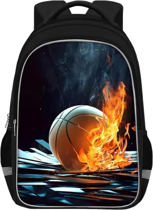 School Backpack for Boys - Basketball Boys Backpack for Kids Children Teens Elementary Middle School - Students Bag for Ages 6-18,17″Bookbag Multifunctional Large Capacity