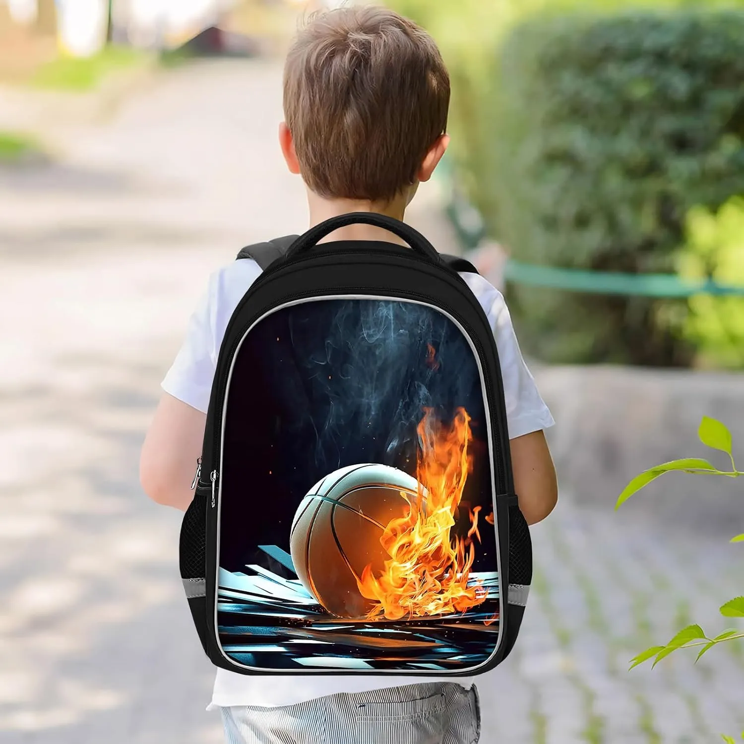 School Backpack for Boys - Basketball Boys Backpack for Kids Children Teens Elementary Middle School - Students Bag for Ages 6-18,17″Bookbag Multifunctional Large Capacity