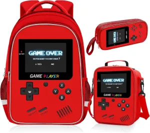 School Backpack For Boys - Gamer Boys Backpack For Kids Children Teens Elementary Middle School - Ages 6-18，17″