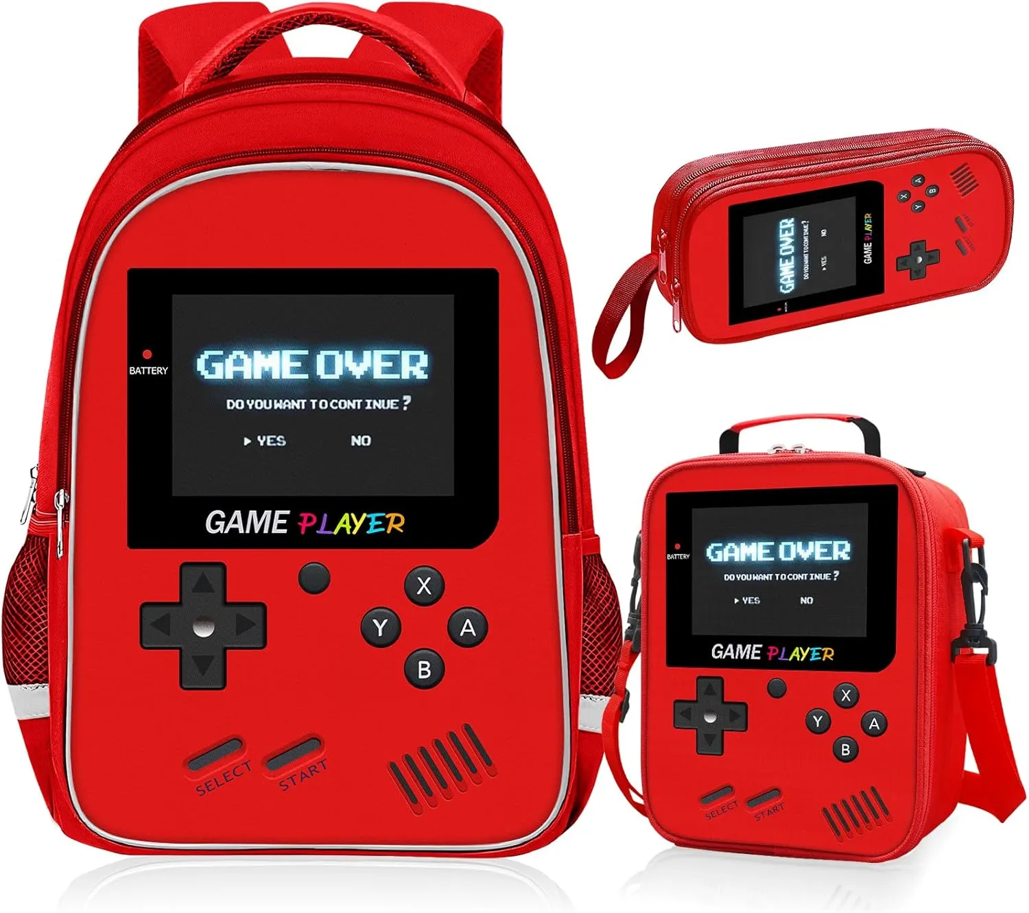 School Backpack For Boys - Gamer Boys Backpack For Kids Children Teens Elementary Middle School - Ages 6-18，17″