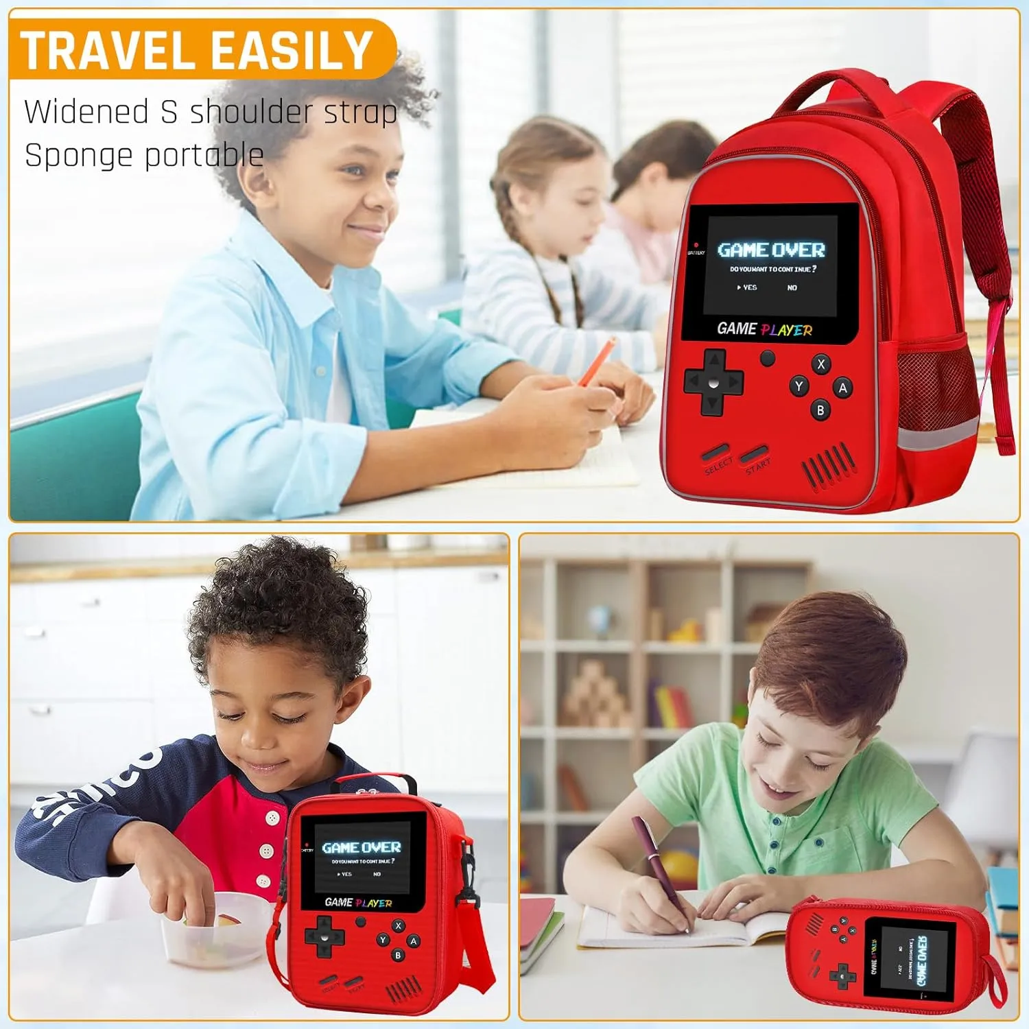 School Backpack For Boys - Gamer Boys Backpack For Kids Children Teens Elementary Middle School - Ages 6-18，17″