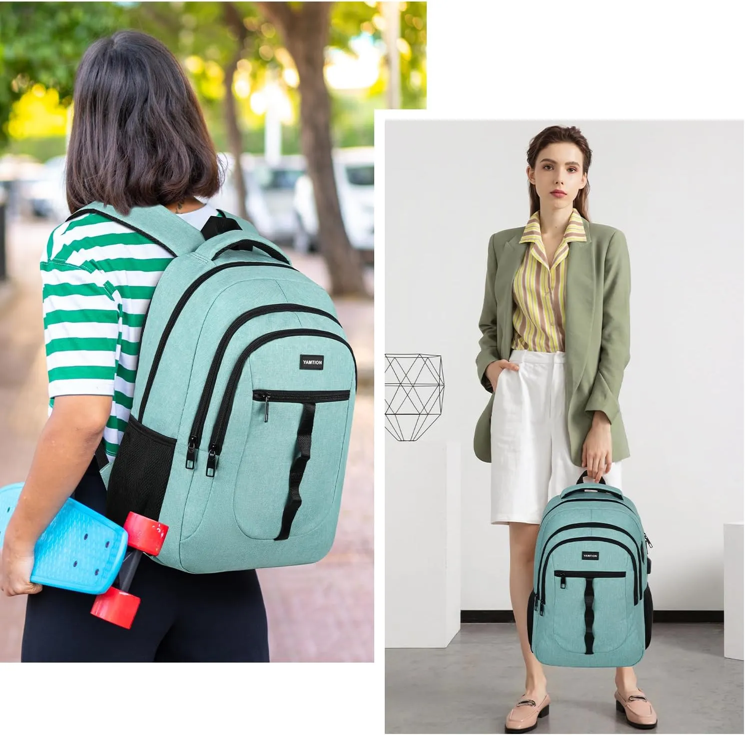 School Backpack for Teen Girls and Boys 15.6 inch Laptop Bookbag Backpack with USB for High School College Students