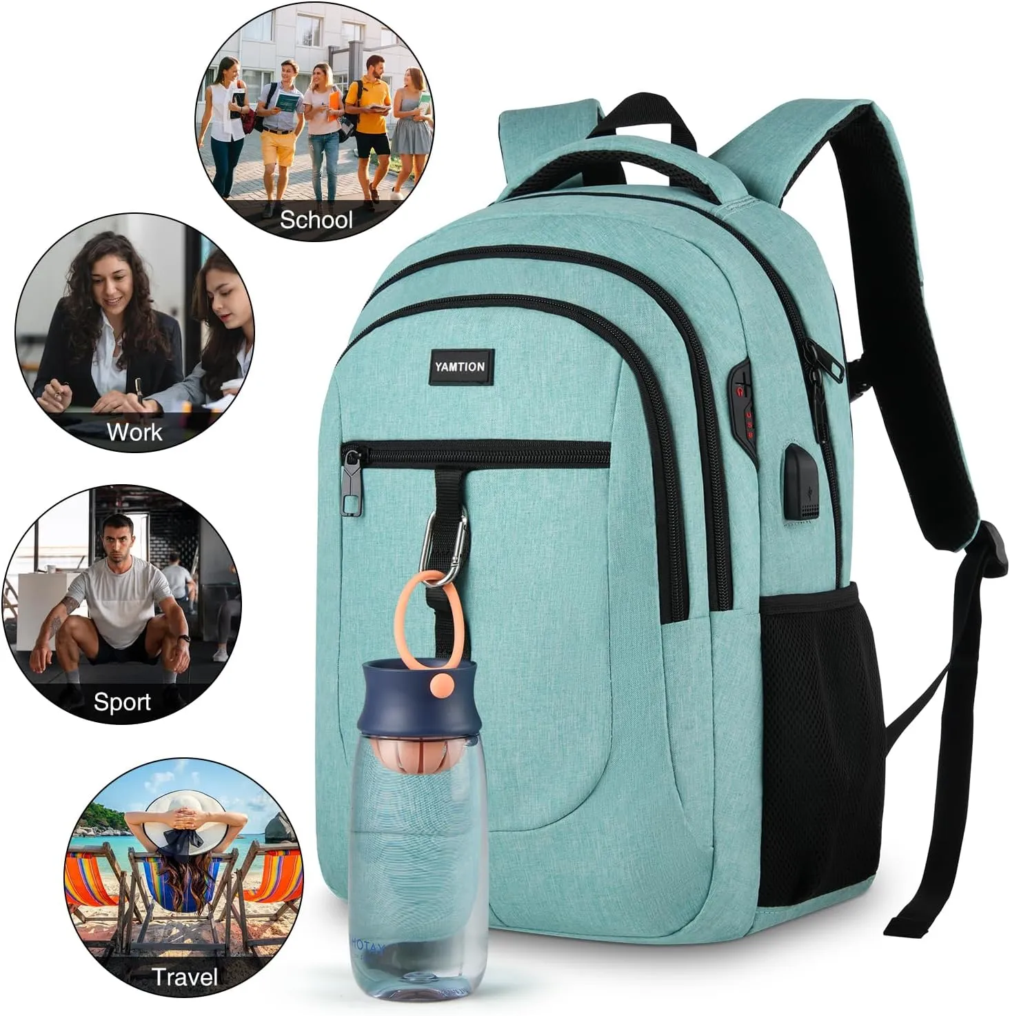 School Backpack for Teen Girls and Boys 15.6 inch Laptop Bookbag Backpack with USB for High School College Students