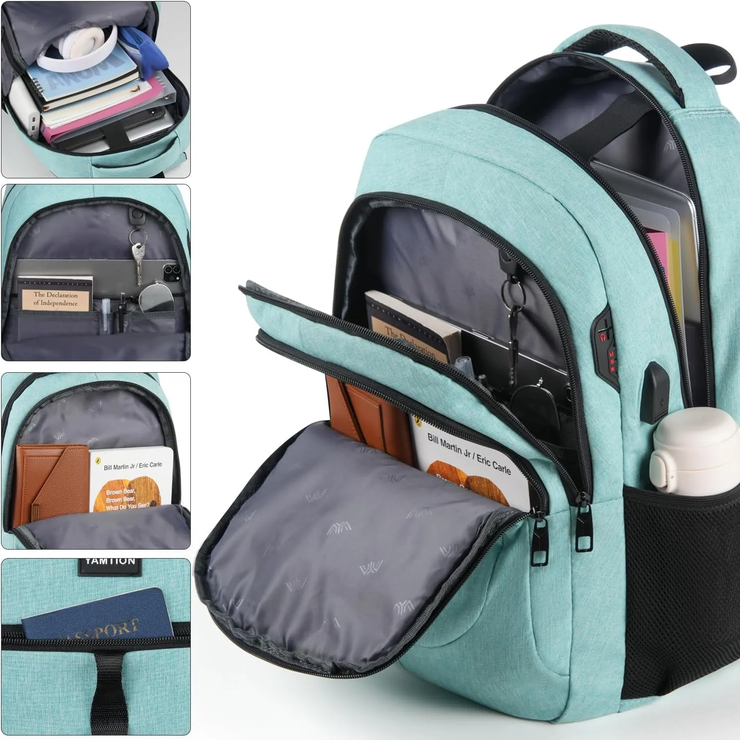 School Backpack for Teen Girls and Boys 15.6 inch Laptop Bookbag Backpack with USB for High School College Students