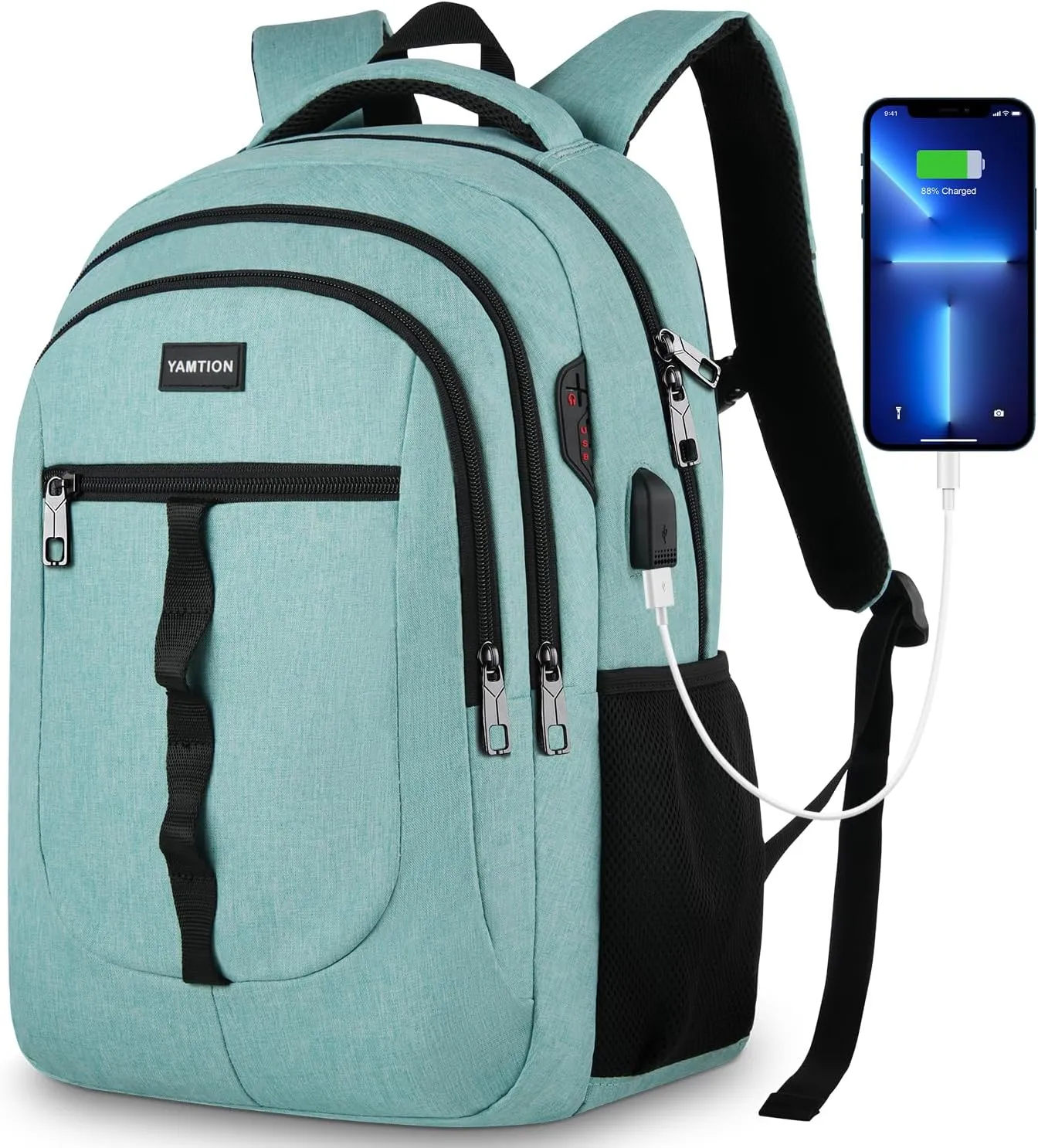 School Backpack for Teen Girls and Boys 15.6 inch Laptop Bookbag Backpack with USB for High School College Students