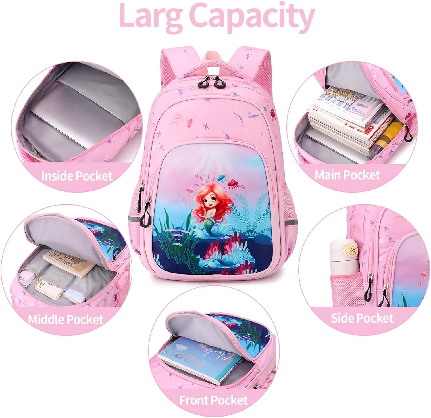 School Backpack Kids Set Middle Elementary Preschool with Lunch Bag & Pencil Case Bookbags for Boys Girls