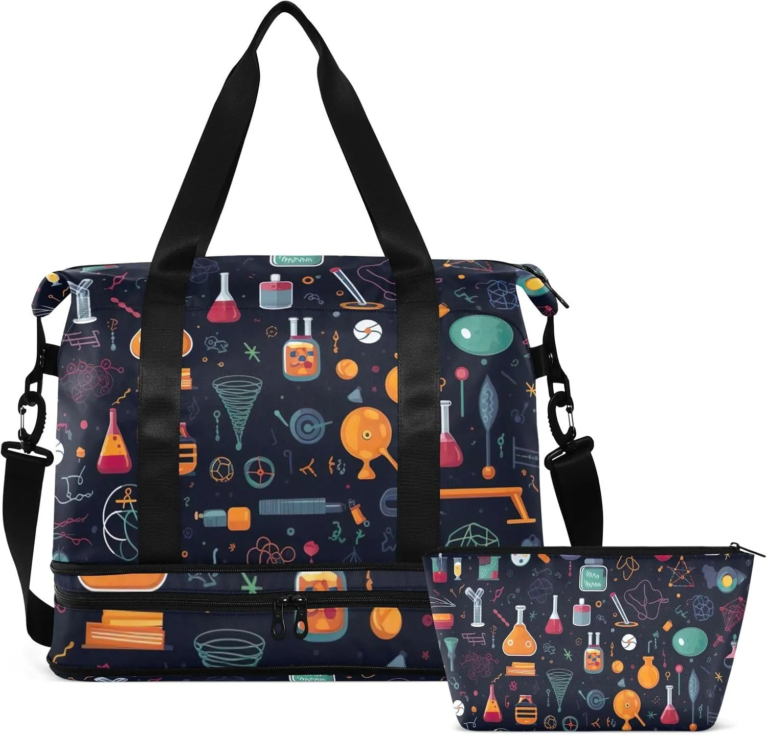 Science Gym Bag for Women & Men,Duffel Bag with Shoe Pocket,Weekender Overnight Bag with Trolley Sleeve for Travel 21216143