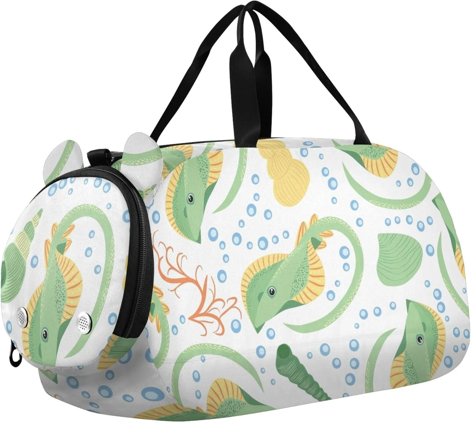 Sea Stingray Fish Sports Duffle Bag for Girls Boys, Gym Bag with Shoe Compartment, Kids Travel Overnight Weekender Shoulder Bag