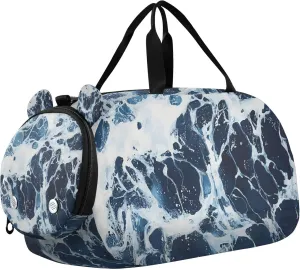 Sea Water Surface Sports Duffle Bag for Kids Girls Boys, Gym Bag with Shoe Compartments, Kids Travel Overnight Weekender Shoulder Bag