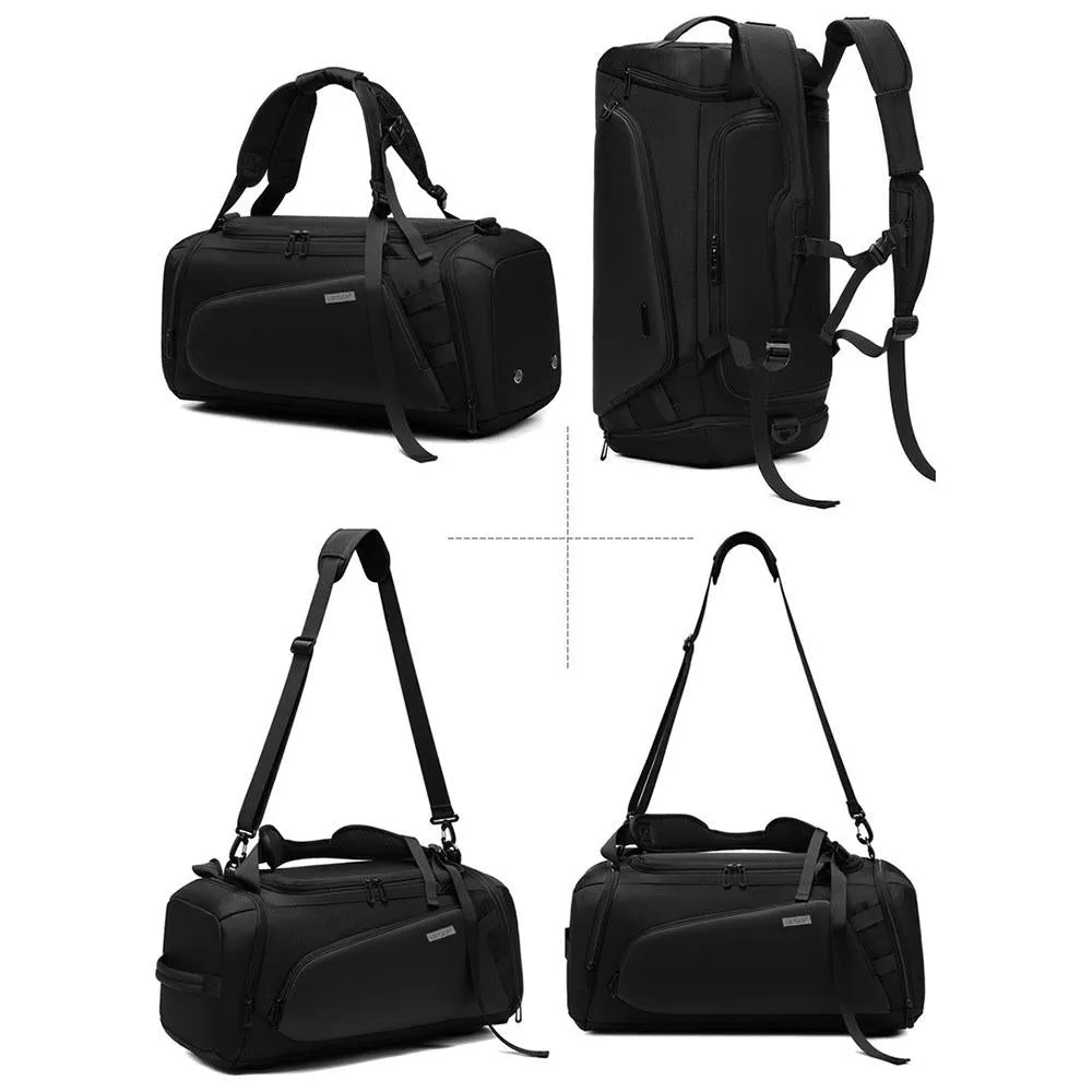 Separate Wet / Dry Large Gym Bag - Black