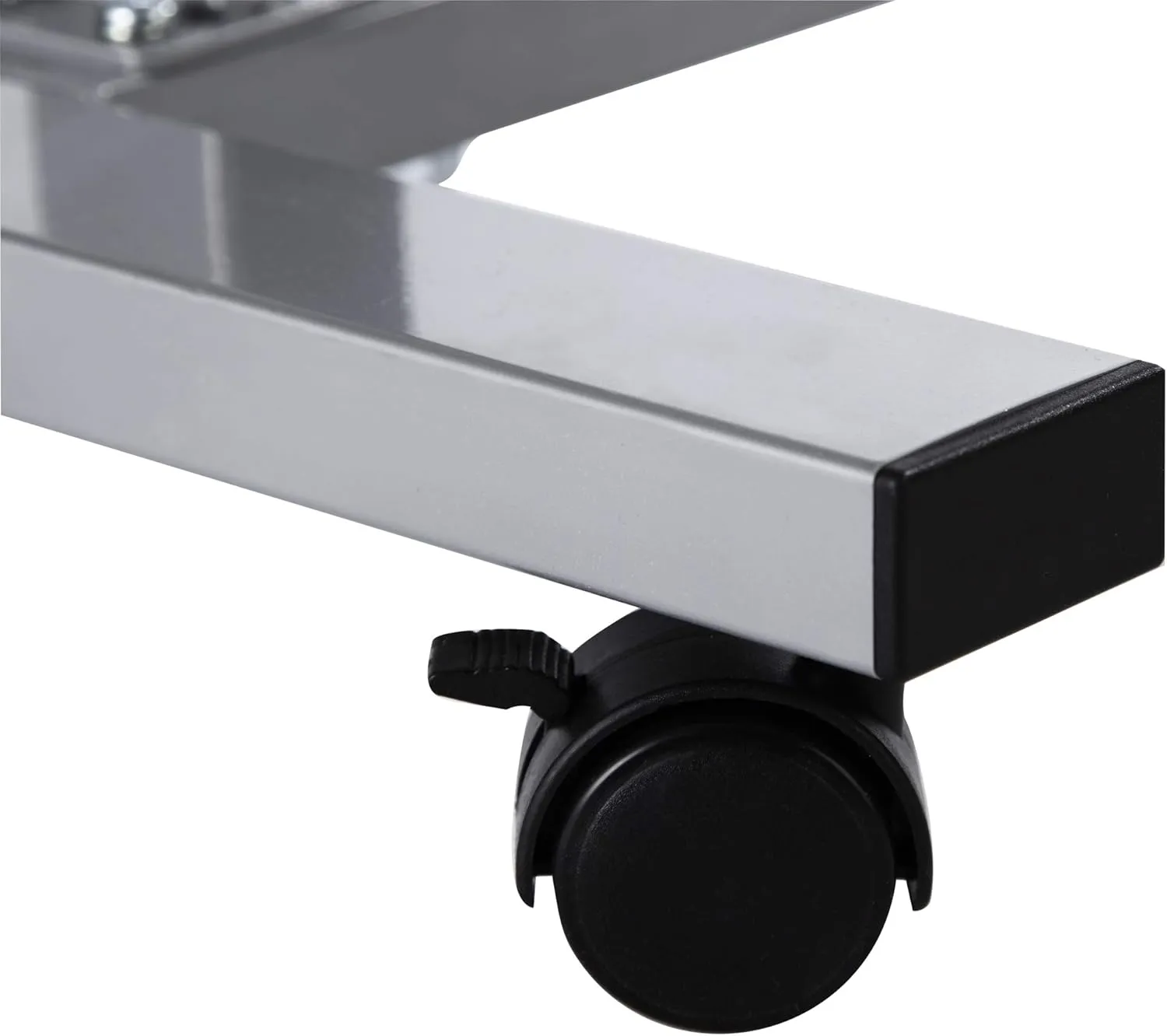 Seville Classics Airlift Height Adjustable Mobile Rolling Laptop Cart Computer Workstation Desk Table for Home, Office, Classroom, Hospital, w/Wheels, Overbed Sit Stand (24"), Espresso