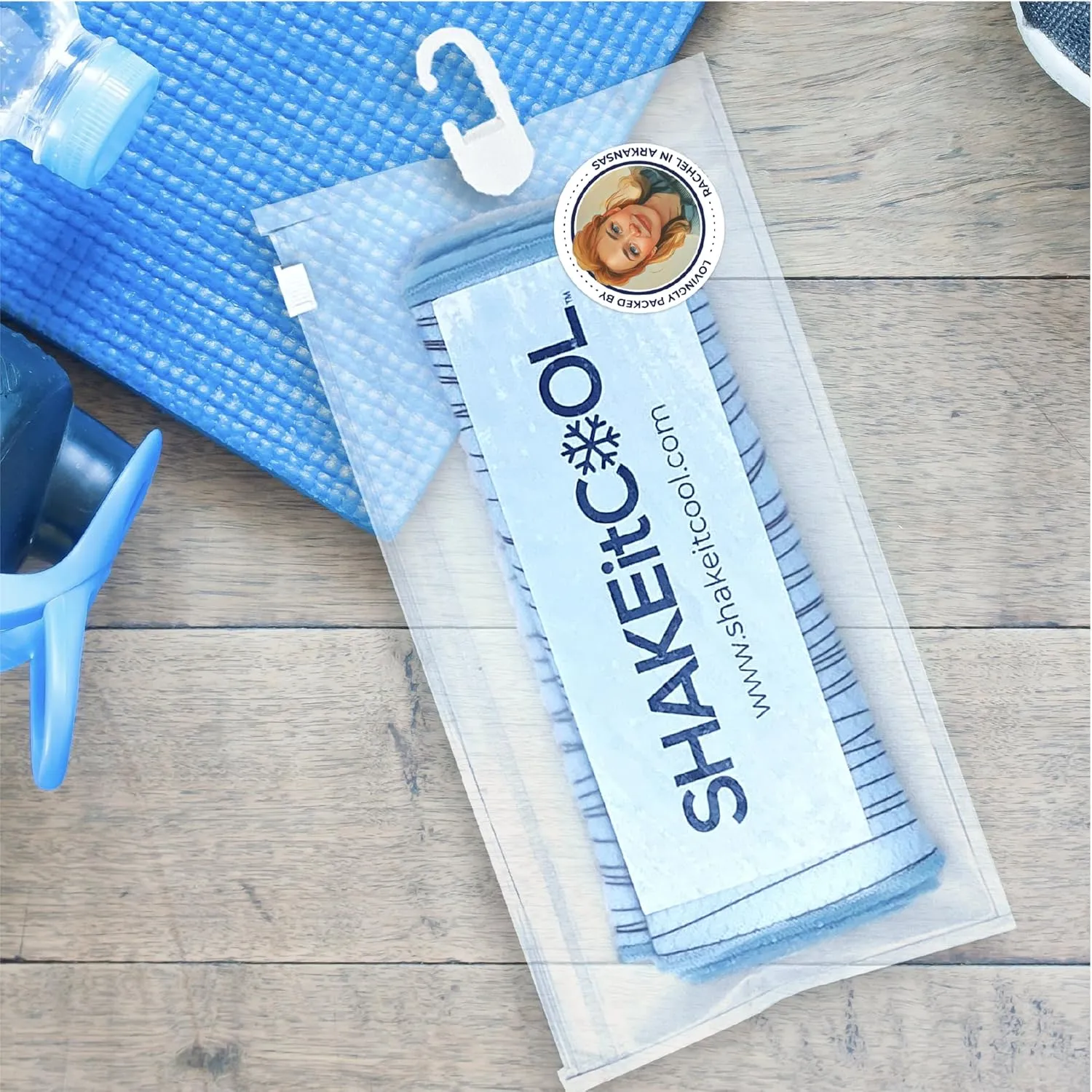 SHAKEitCOOL Original Cooling Towel – Be Cool in Style - Heat Relief, Soft, Lightweight, Sun Protection, Easy Clean - Perfect for Biking, Running, Yoga, Gym, Gardening - Beach