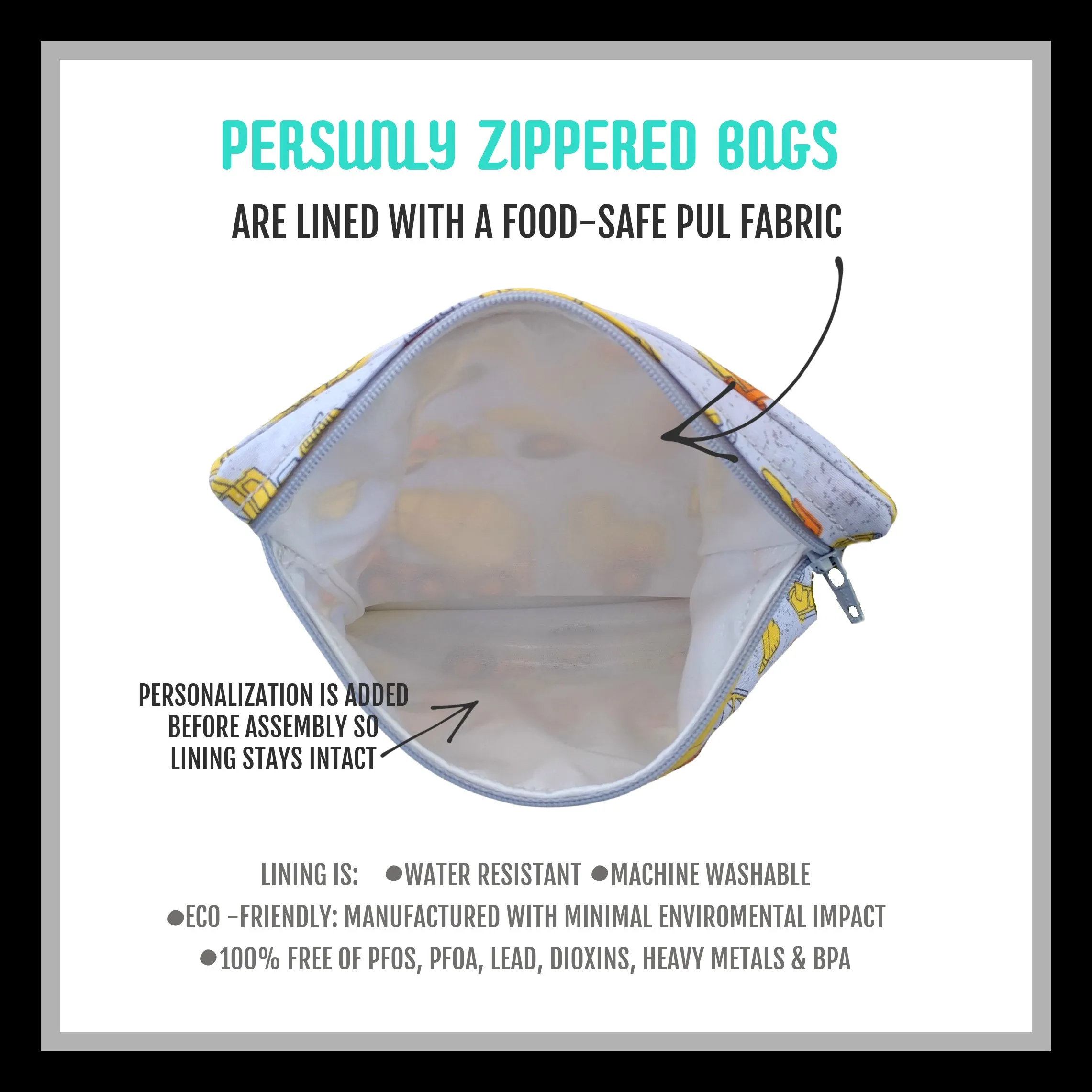 Shark Blues Personalized Reusable Food Bag
