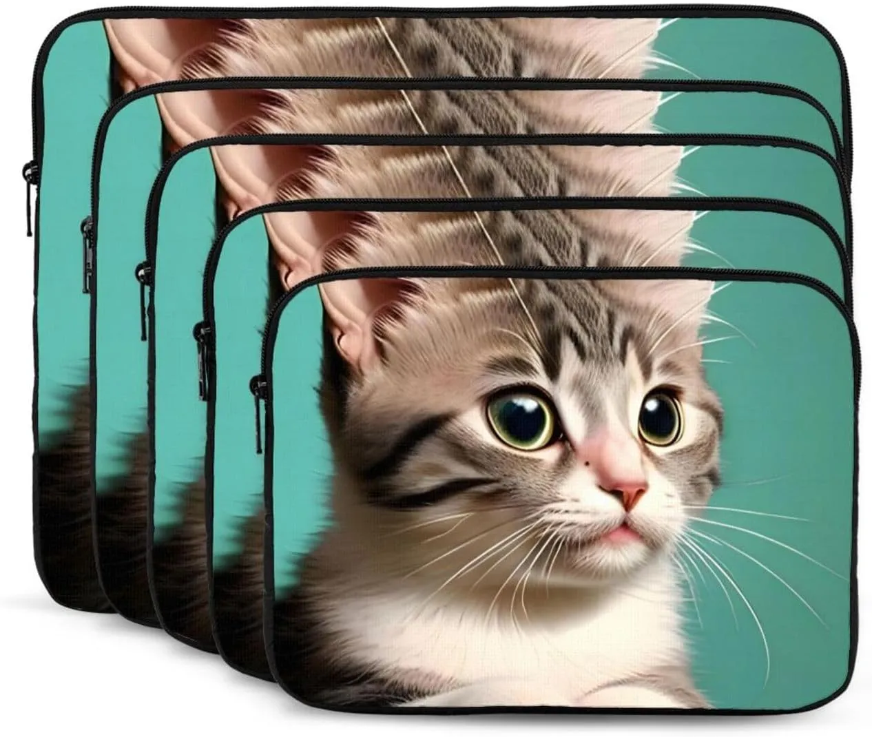 Shockproof Portable Laptop Sleeve Bag 15 inch - for Men and Women Business Travel, School, and Office Use A Curious cat Picture