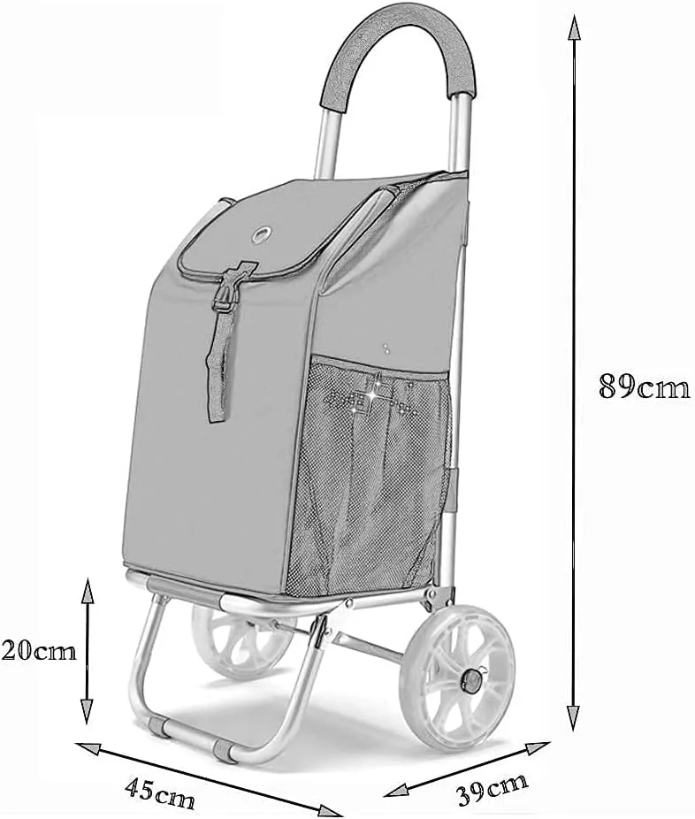 Shopping Trolley Grocery Shopping Cart Folding Shopping Trolley With Removable Waterproof Oxford Cloth Shopping Bag Shopping Cart For Laundry Grocery Folding Shopping Trolley Cart Grocery Cart(B,2 whe