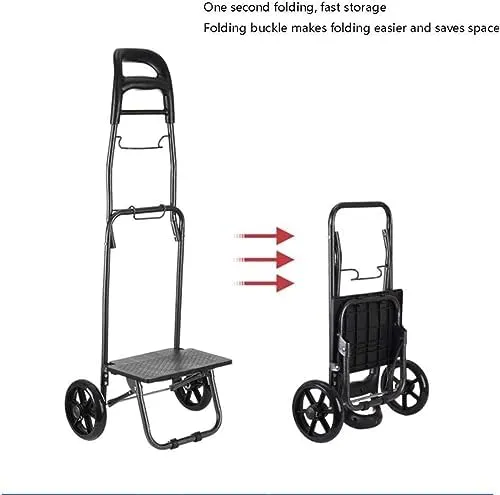 Shopping Trolley Grocery Shopping Cart Portable Shopping Cart Wheeled Bag with 2 Wheels and Zip Pocket Folding with Folding Design Folding Shopping Trolley Cart Grocery Cart
